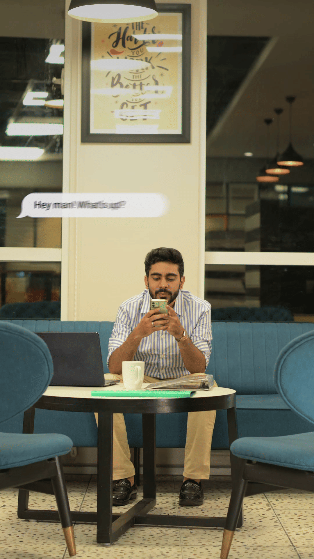 Furniture,Standing,Comfort,Leisure,Picture frame,Event,Flooring,Sitting,City,Beard