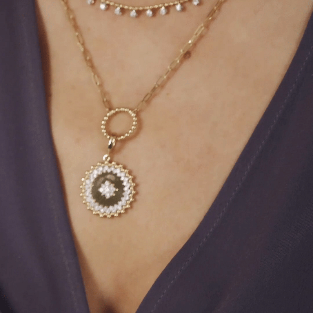 14K Yellow Gold Diamond Drop Station Necklace @ $3100. Shop