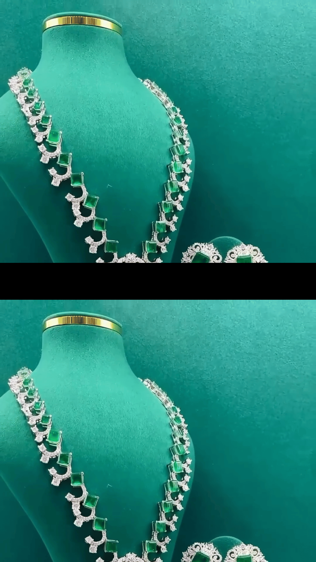 Buy Nita Ambani Inspired Double Stone Emerald Necklace Online Ishhaara