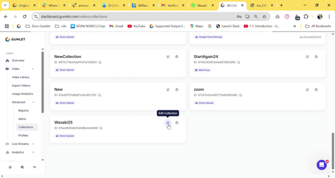 Create a Wasabi Video Collection /  Workspace
