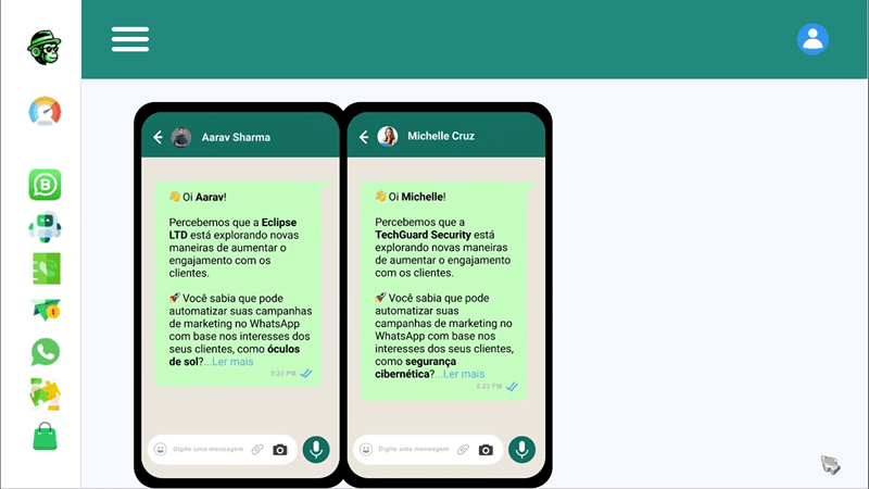Importe contatos e envie mensagens em massa
