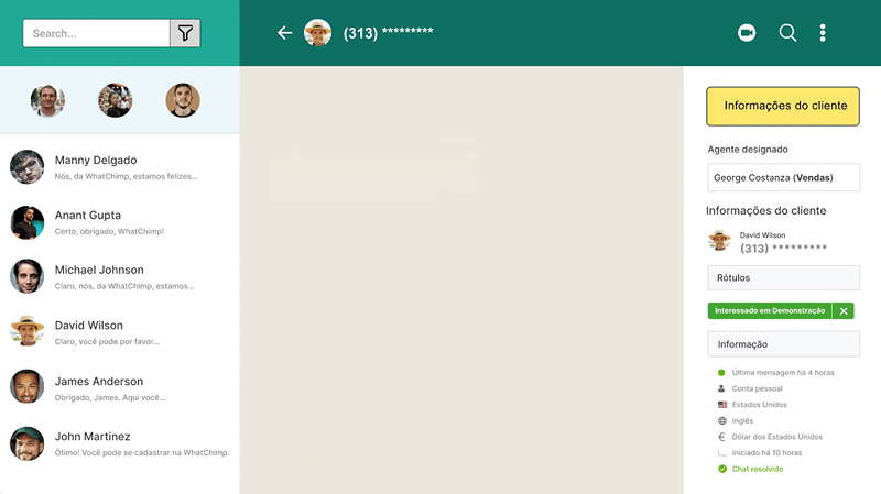 O agente de IA do WhatsApp respondendo a um cliente