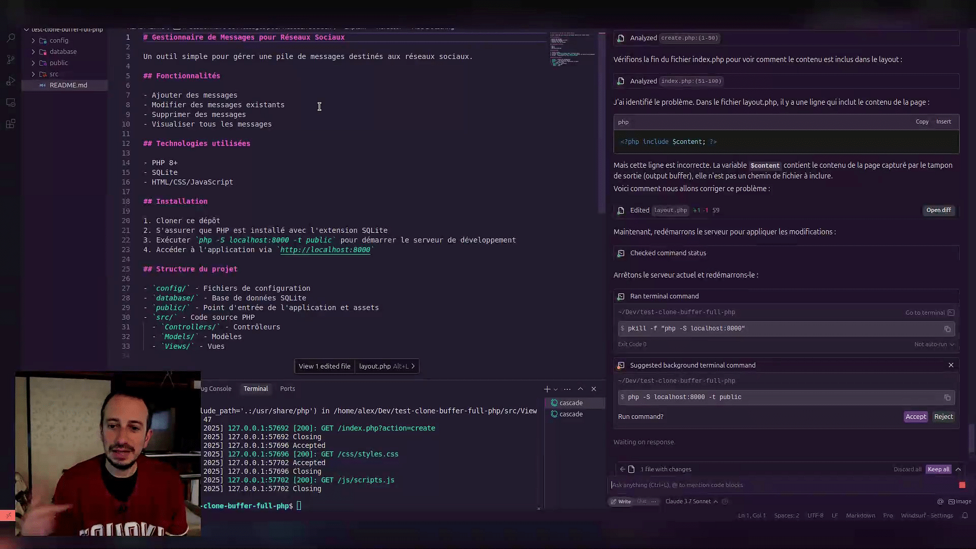 Clone de Buffer app back et front distinct