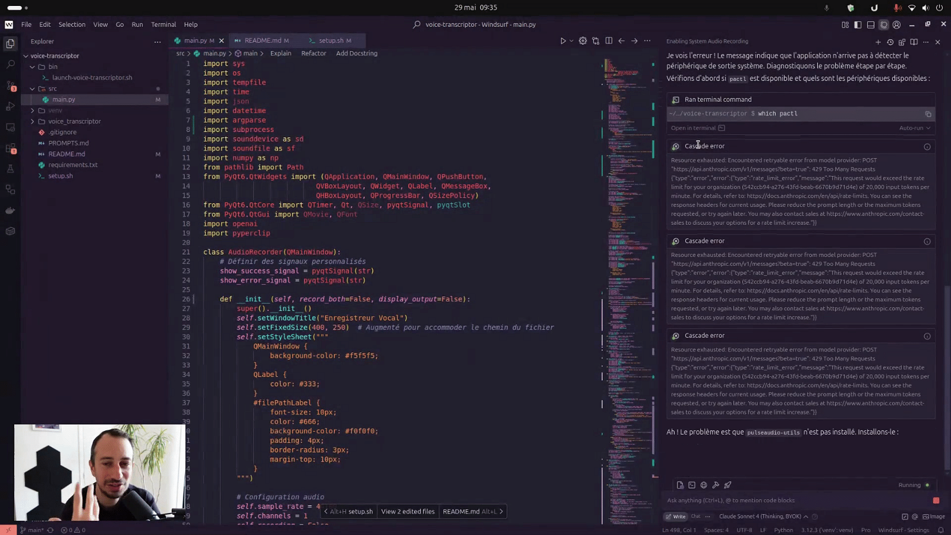 Création d'un logiciel de transcription en Python