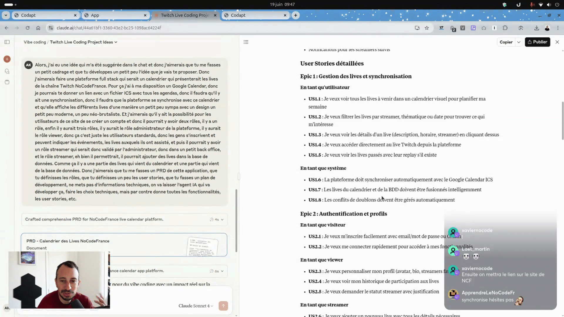 On test codapt.ai en construisant une plateforme de suivi de streams
