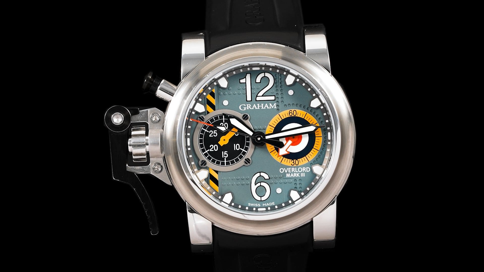 Pre-Owned Graham Chronofighter Oversize Men Watch in Grey