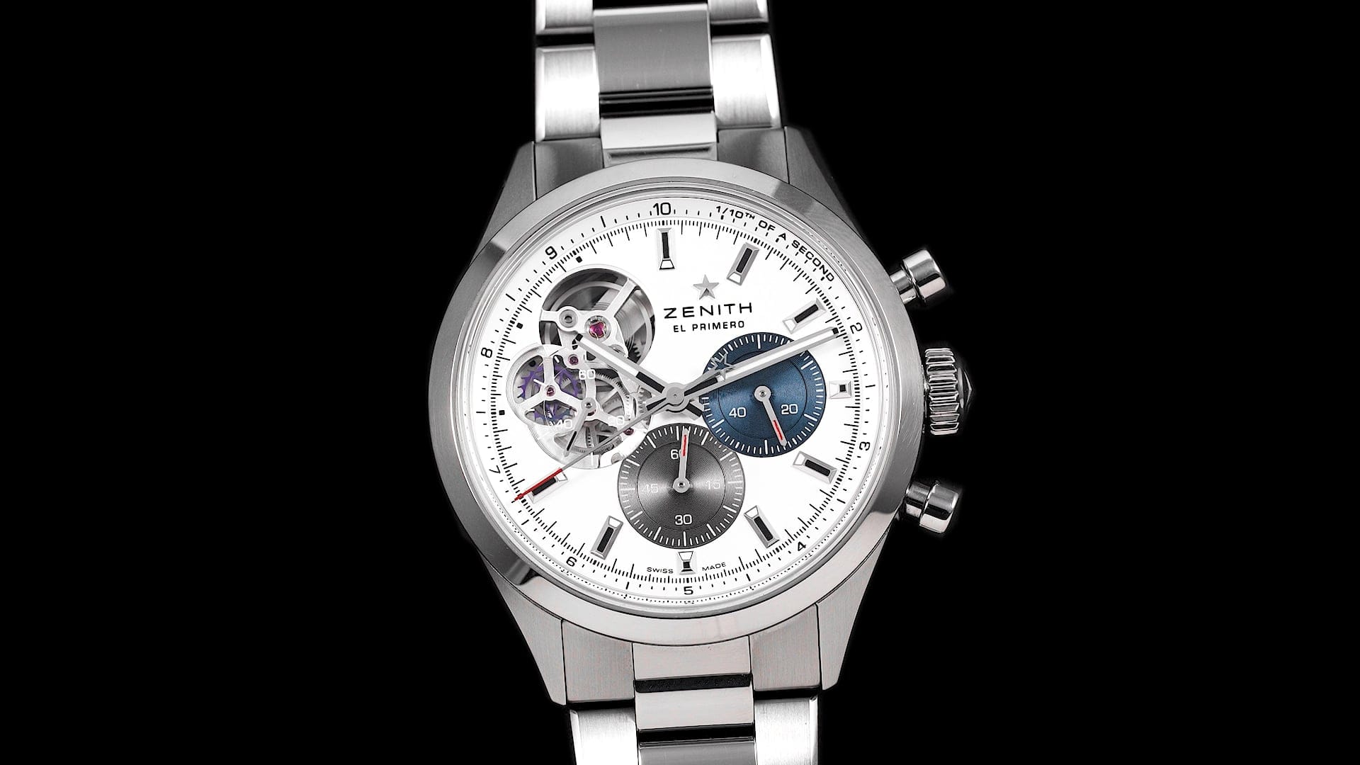 メルページ Pre-Owned Zenith Chronomaster Unisex Watch in Silver Colour Dial