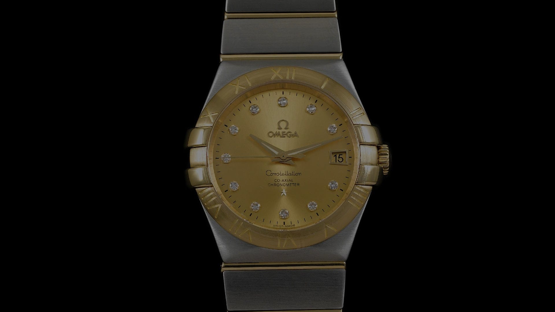 Pre-Owned Omega Constellation Men Watch in Yellow Colour Dial