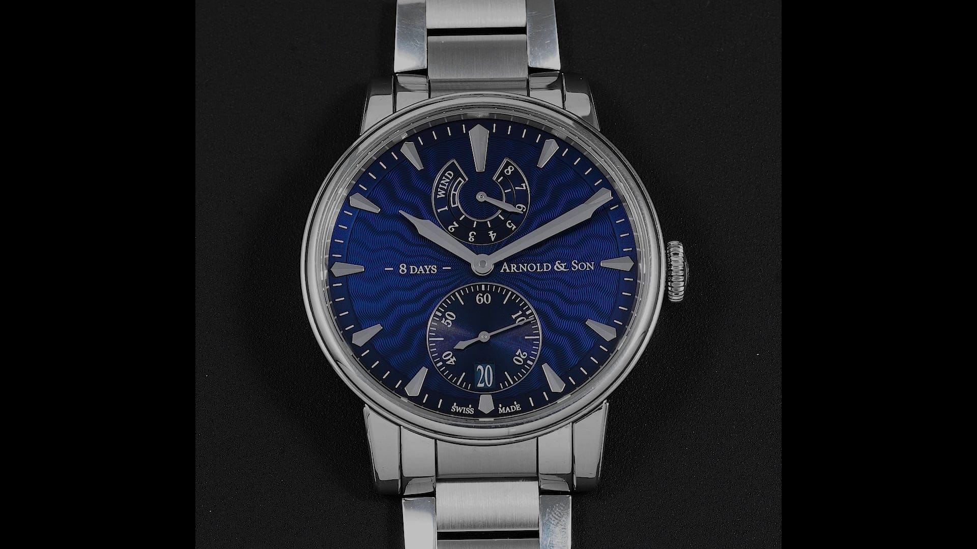 Pre-Owned Arnold & Son Eight-Day Men Watch in Blue Colour Dial