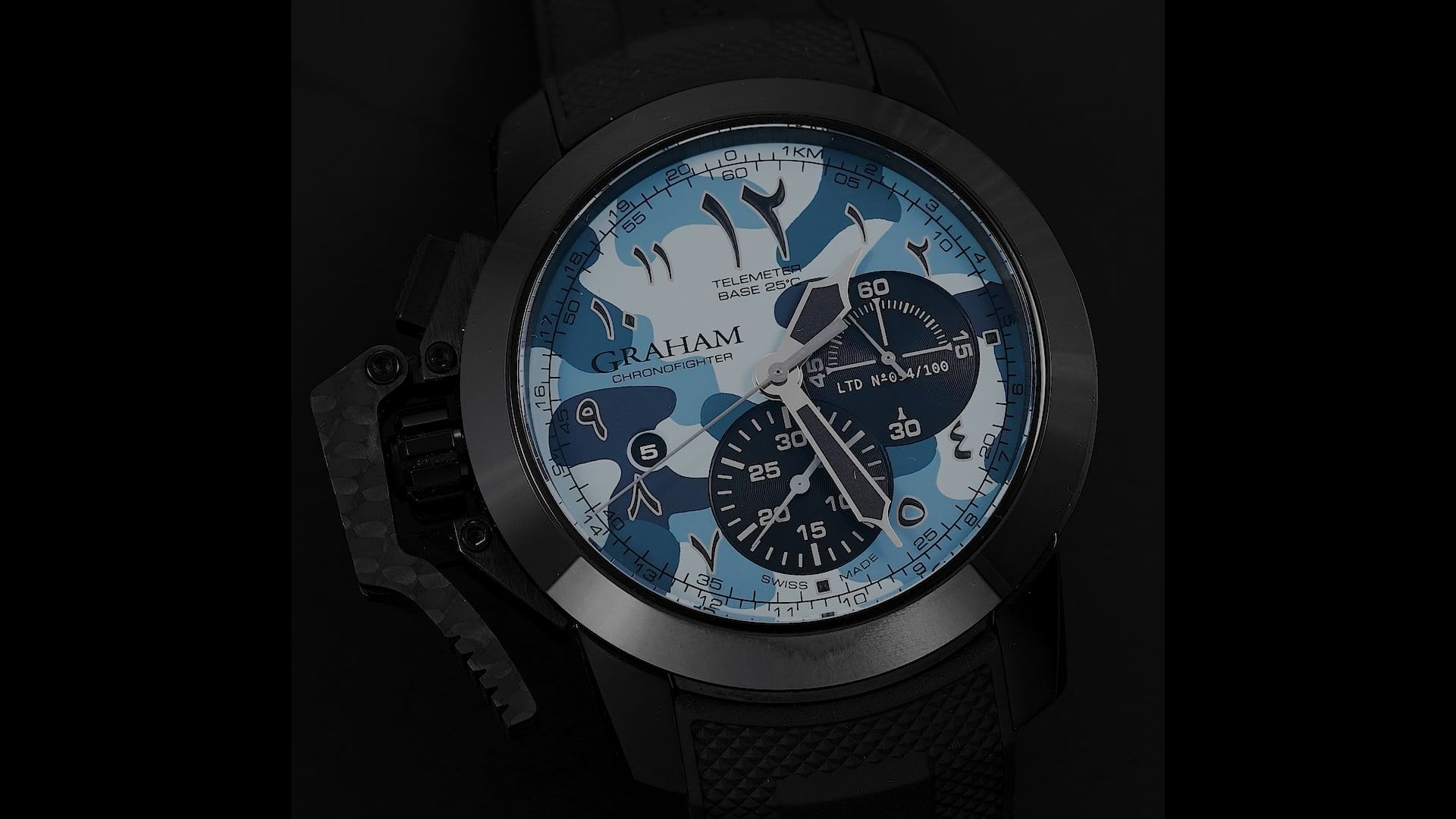 クラーセン Pre-Owned Graham Chronofighter Oversize Men Watch in Blue Colour Dial