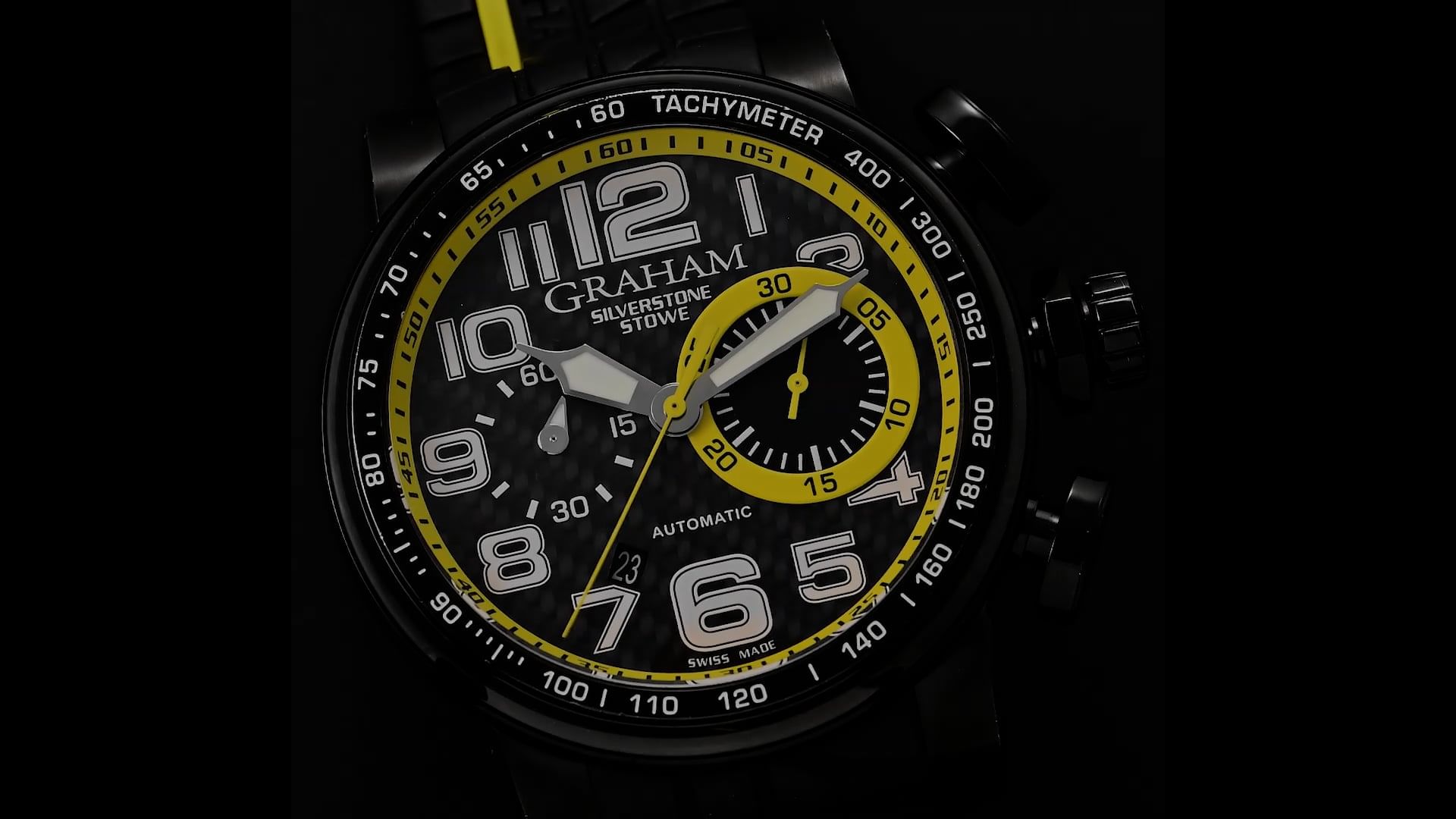 Pre-Owned Graham Silverstone Men Watch in Black Colour Dial