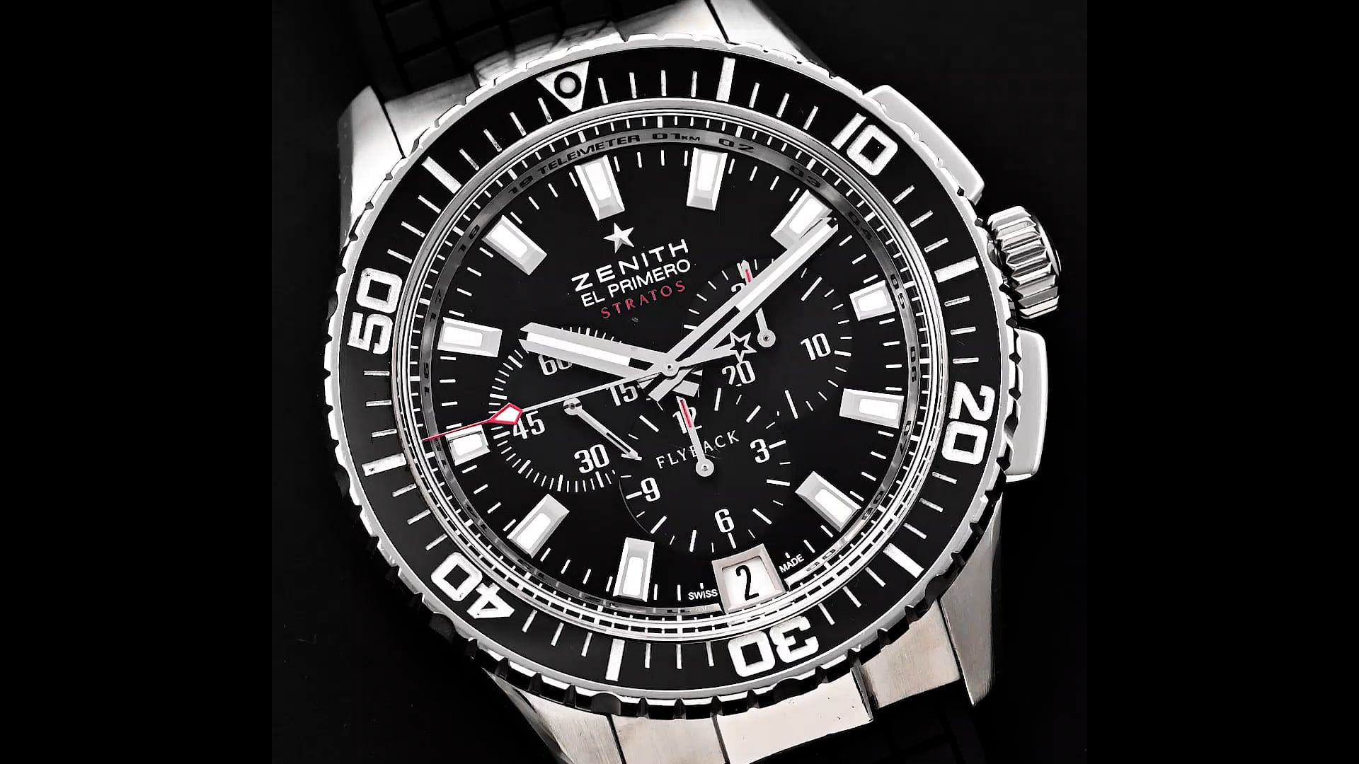 Pre-Owned Zenith Chronomaster Men Watch in Black Colour Dial