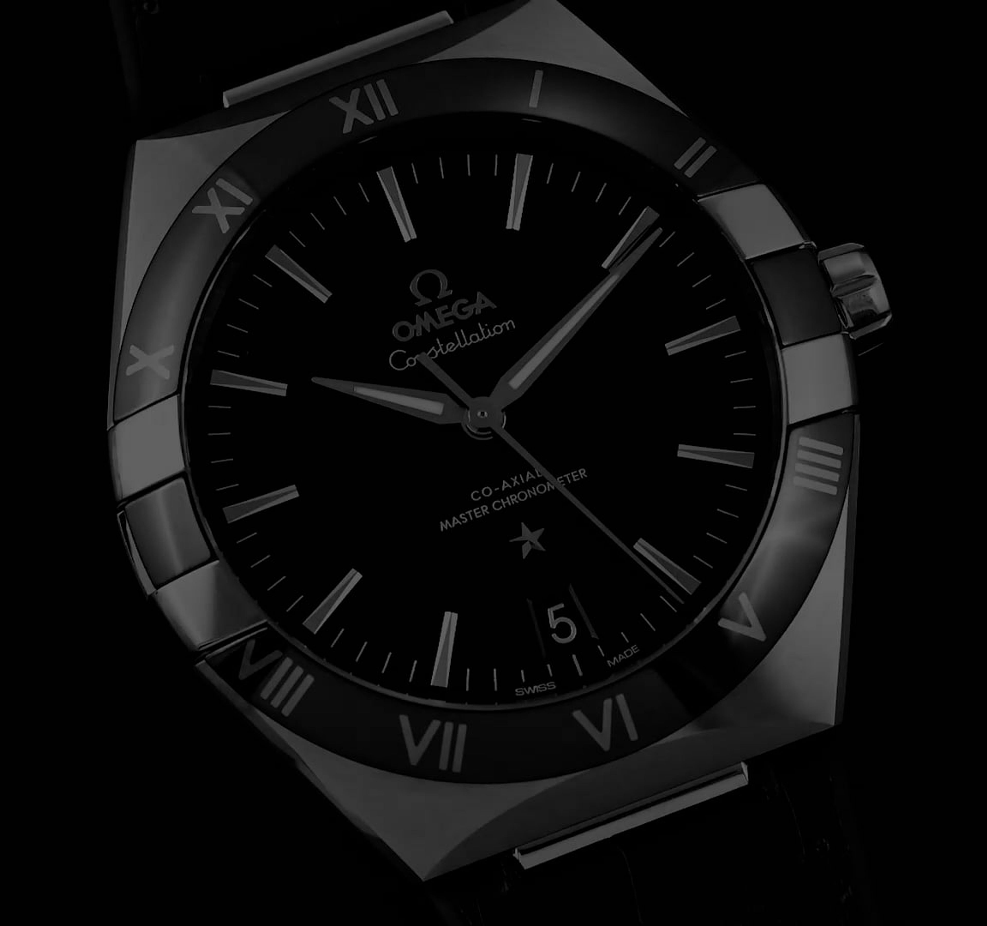 Pre-Owned Omega Constellation Men Watch in Black Colour Dial Pre-Owned Omega Constellation Men Watch in Black Colour Dial