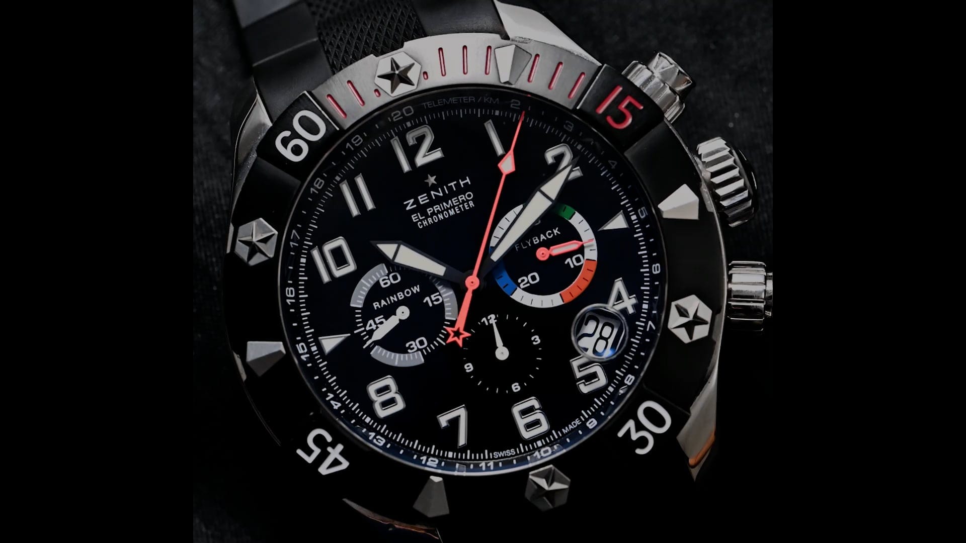 Pre-Owned Zenith Defy Men Watch in Black Colour Dial