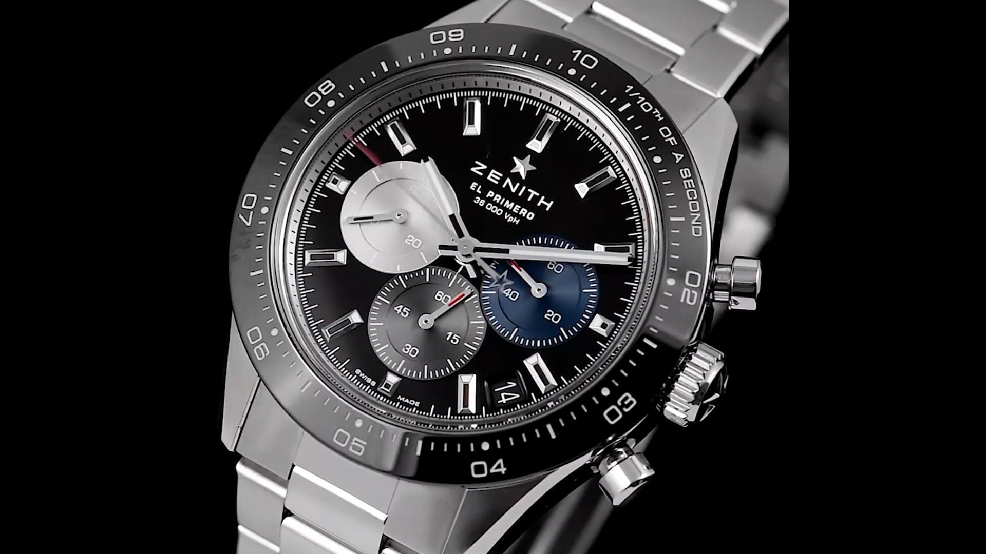 Pre-Owned Zenith Chronomaster Men Watch in Black Colour Dial