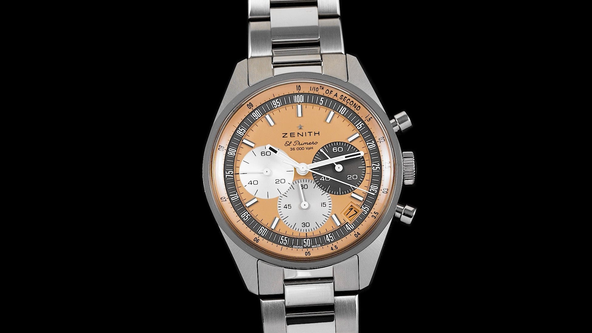 Pre-Owned Zenith Chronomaster Men Watch in Salmon Colour Dial