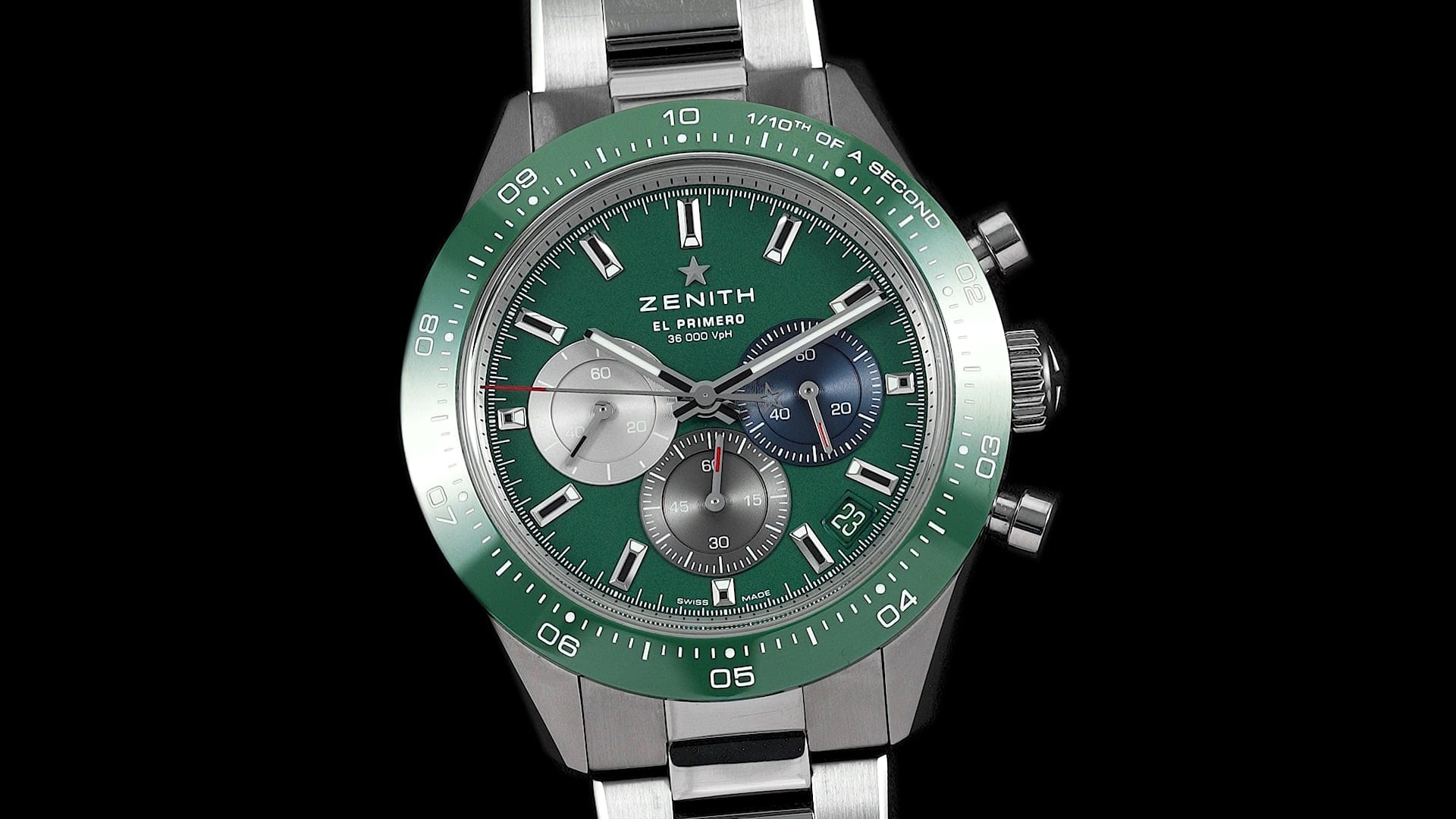 Pre-Owned Zenith Chronomaster Men Watch in Green Colour Dial