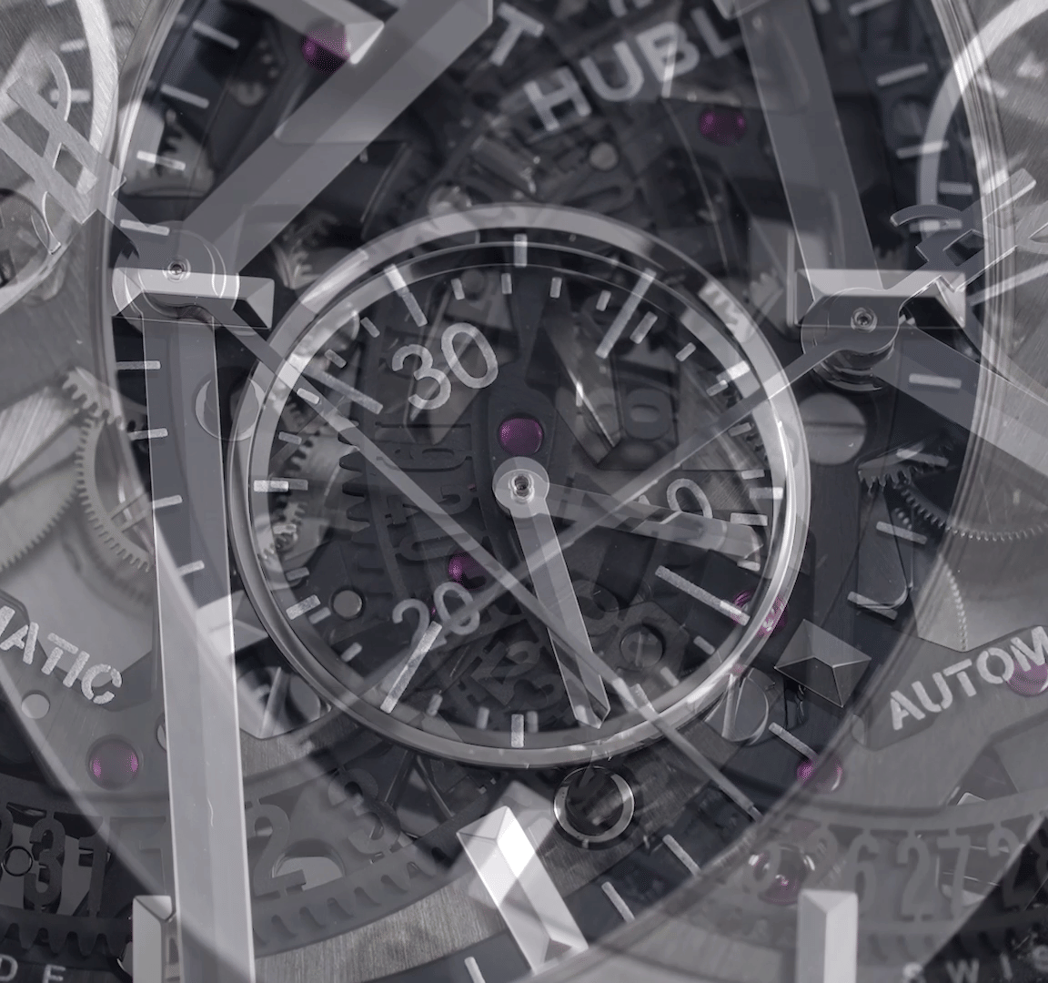 Pre-Owned Hublot Classic Fusion Men Watch in Skeleton Colour Dial