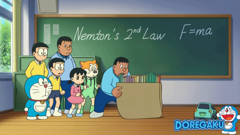 Doregaku Newton's 2nd Law of Motion with Doraemon