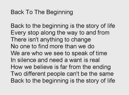 Back To The Beginning