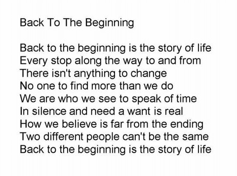 Back To The Beginning