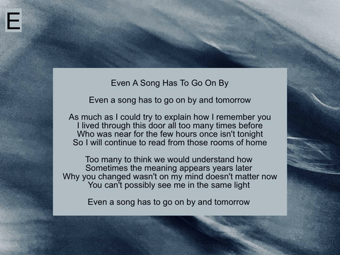 Even A Song Has To Go On By