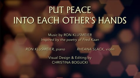 Put Peace Into Each Other's Hands