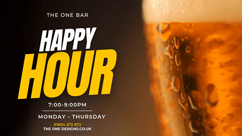 The One Bar Yellow Black Beer Pub Happy Hour Video