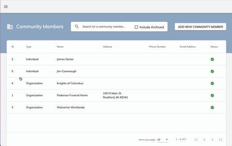 Adding a Community Member