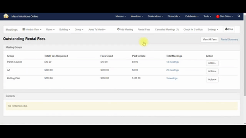 Room Rental - Setup, Invoices, Payments, & Statements