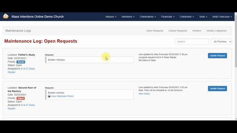 Maintenance Scheduling Module