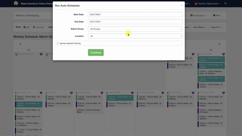 Ministry Scheduling
