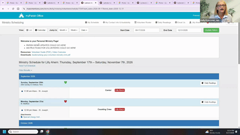 myParish Ministries Volunteer Portal Tour