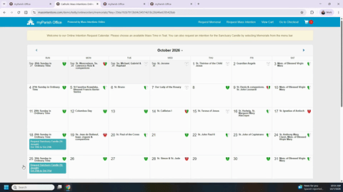 myParish Intentions Overview