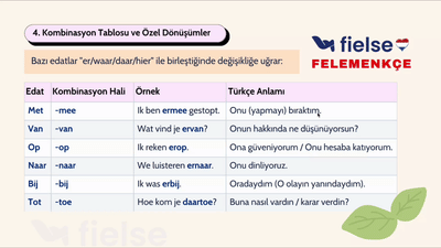 Zamir Zarfları: 'er' + Edat Yapısı