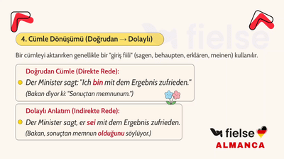Konjunktiv I: Indirekte Rede (Gegenwart): Dolaylı Anlatım (Şimdiki zaman)