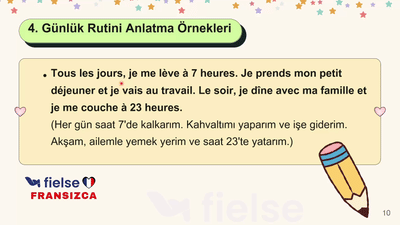 Günlük Alışkanlıklar ve Rutinler (Présent Zaman ve Refleksif Fiiller)