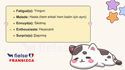 Duygular ve Ruh Halleri – avoir, être ve état de santé Kalıpları