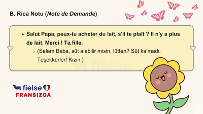 Kısa Notlar ve Mesajlar Yazma – Présent, Basit Cümleler ve Zamirler 📝