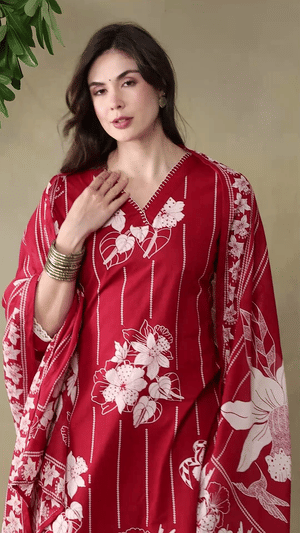 Mamicha Maroon Ethnic Set