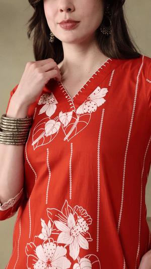 Mamicha Orange Ethnic Set