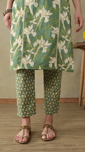 Mamicha Green Ethnic Set