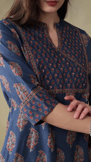 Mamicha Navy Blue Ethnic Set