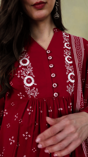 Mamicha Red Ethnic Set
