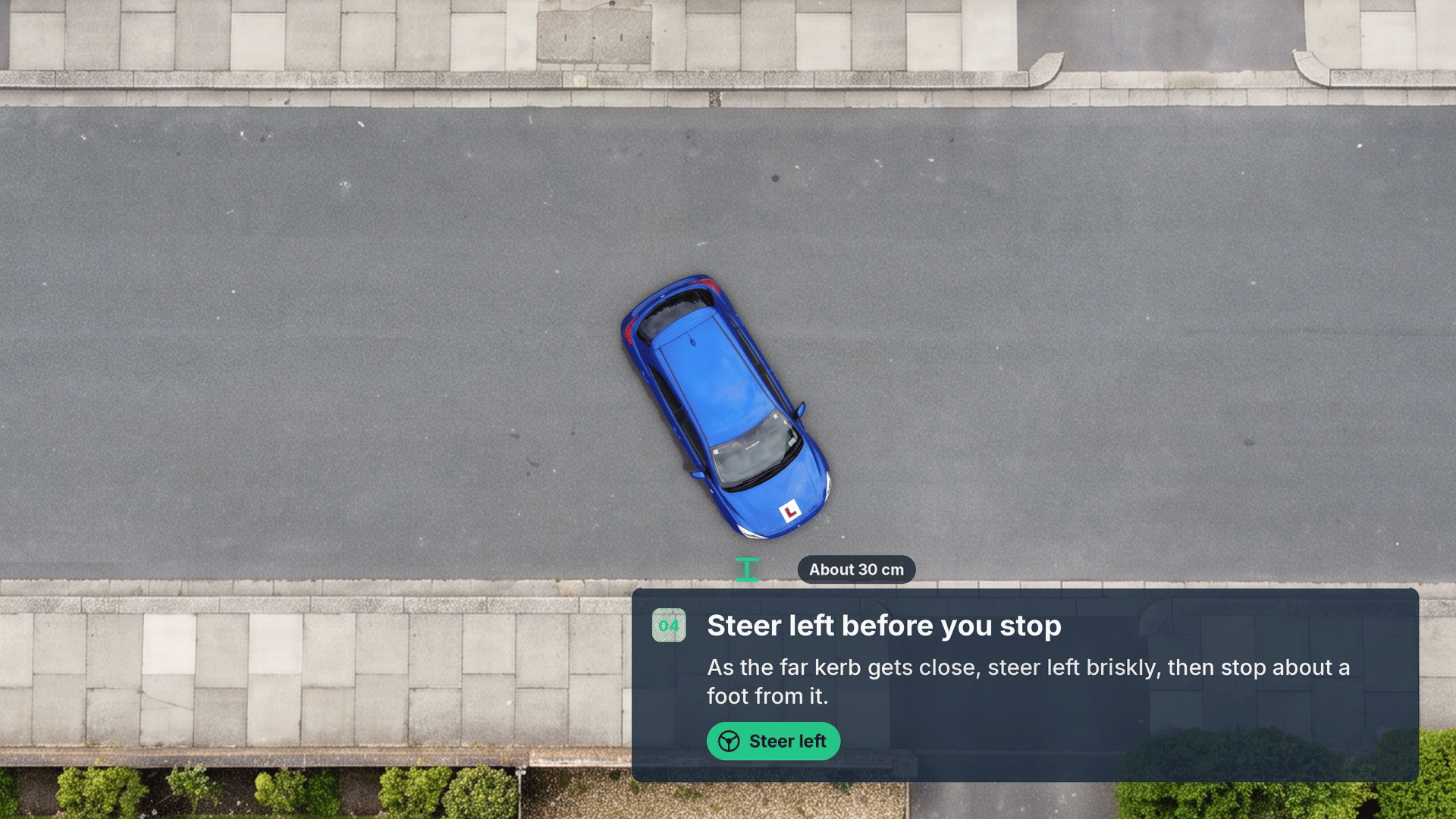Turn in the road driving test manoeuvre