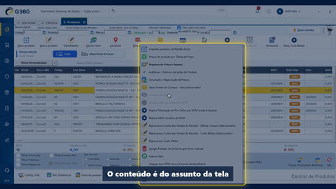 Usando o sistema na prática, como navegar nas telas